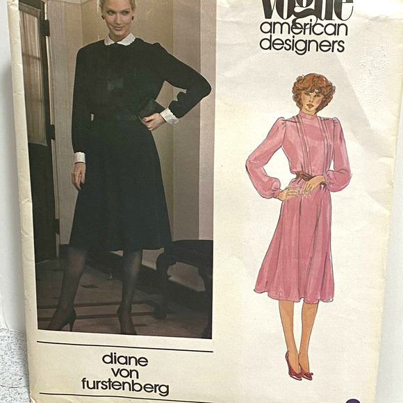 Vintage Vogue Sewing Pattern American Designer Diane von Furstenberg dress sz 10 - Picture 1 of 6